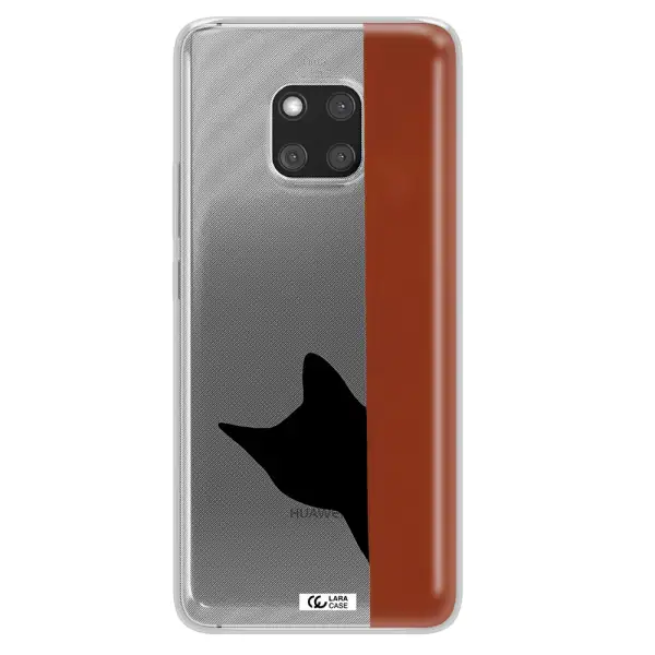 Black Cat Huawei Mate 20 Pro Clear TPU Case