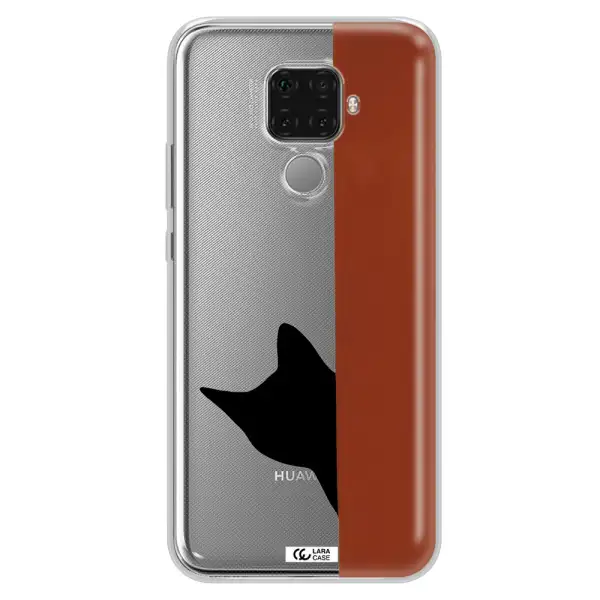 Black Cat Huawei Mate 30 Lite Clear TPU Case