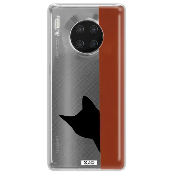 Black Cat Huawei Mate 30 Pro Clear TPU Case