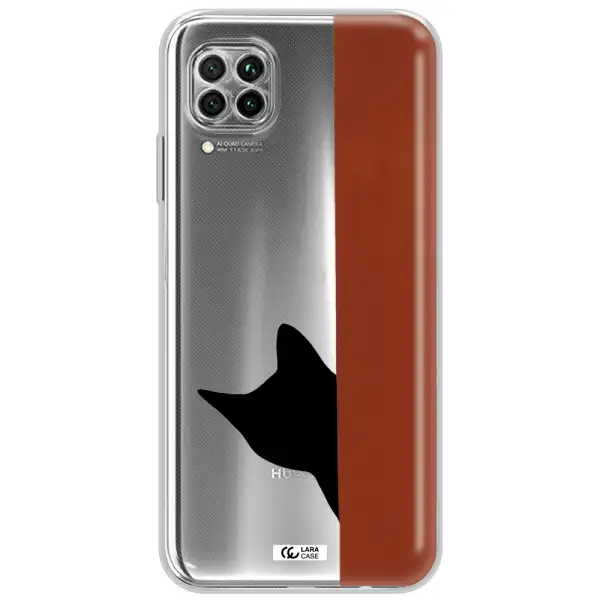 Black Cat Huawei Nova 7I Clear Tpu Case