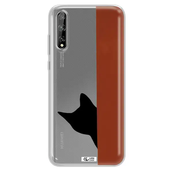 Black Cat Huawei P Smart S Clear TPU Case