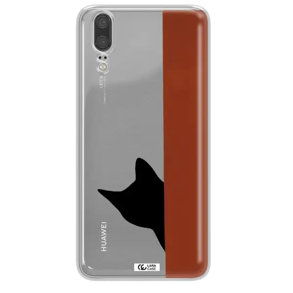 Black Cat Huawei P20 Clear TPU Case