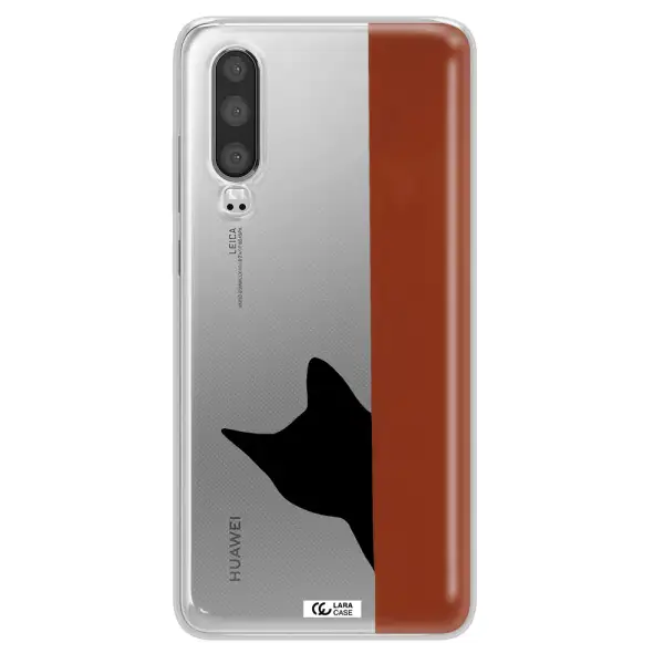 Black Cat Huawei P30 Clear TPU Case