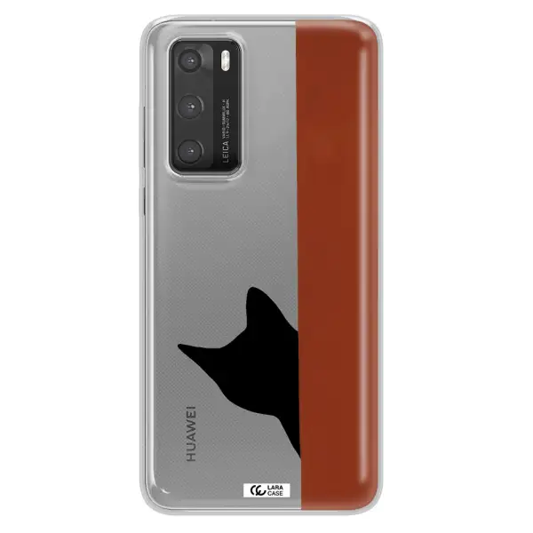 Black Cat Huawei P40 Clear TPU Case
