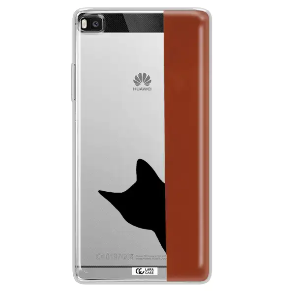 Black Cat Huawei P8 Clear TPU Case