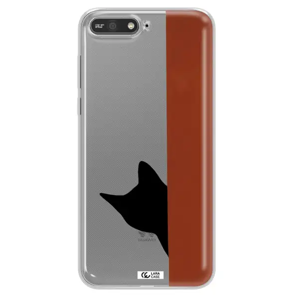 Black Cat Huawei Y6 2018 Clear TPU Case