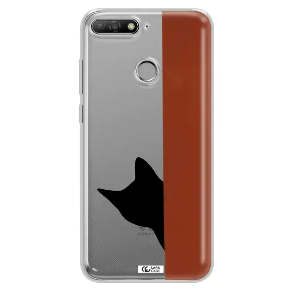 Black Cat Huawei Y6 Prime 2018 Clear TPU Case