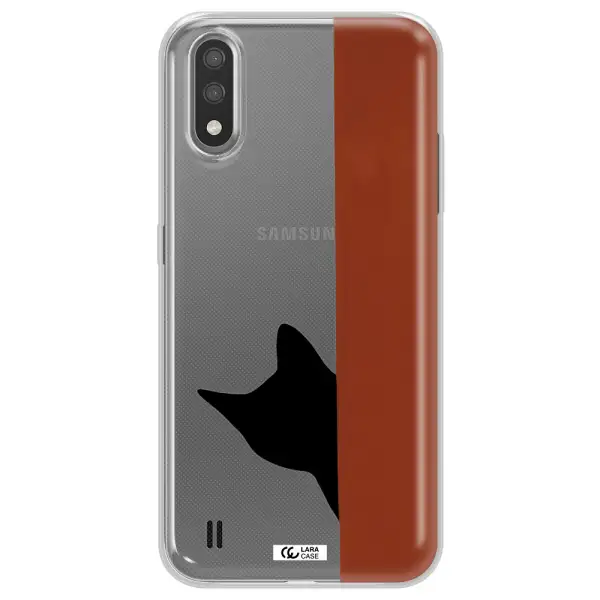 Black Cat Samsung A01 Clear TPU Case