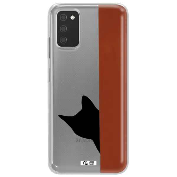 Black Cat Samsung A03S Clear TPU Case