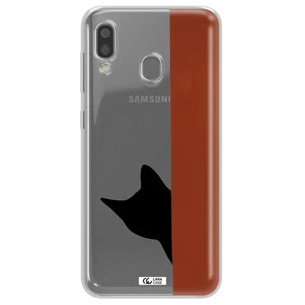 Black Cat Samsung A20 Clear TPU Case