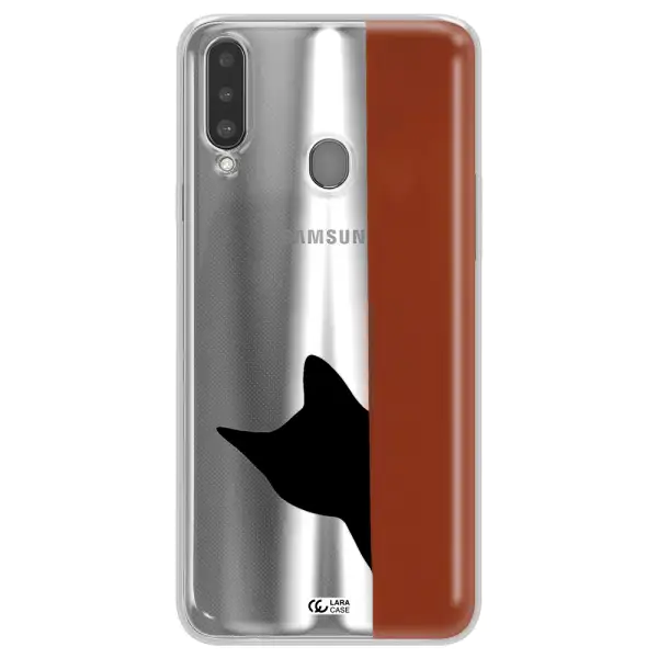 Black Cat Samsung A20S Clear TPU Case