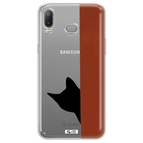 Black Cat Samsung A6S Clear TPU Case