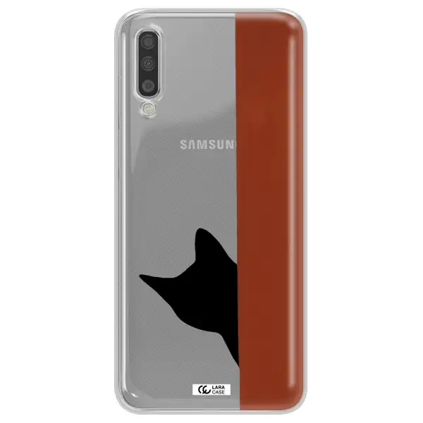 Black Cat Samsung A70S Clear Tpu Case