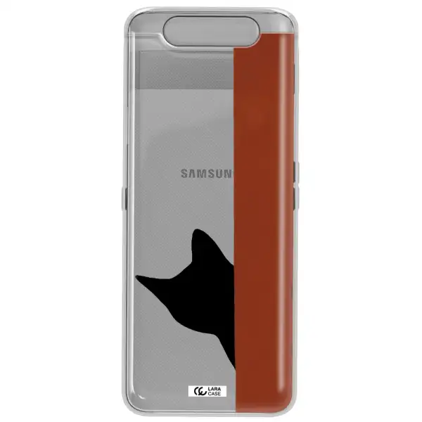 Black Cat Samsung A80 Clear TPU Case