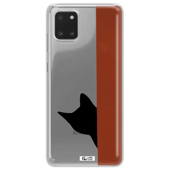 Black Cat Samsung A81 Clear TPU Case