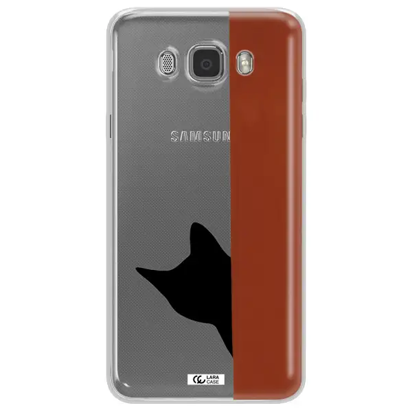 Black Cat Samsung J7 2016 Clear TPU Case