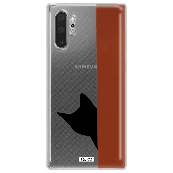 Black Cat Samsung Note 10 Plus Clear TPU Case