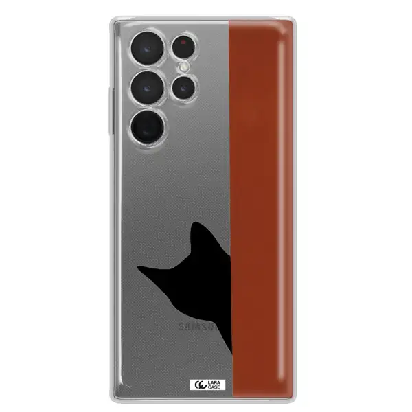 Black Cat Samsung S 22 Ultra Clear TPU Case