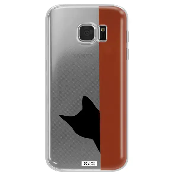Black Cat Samsung S 7 Clear TPU Case