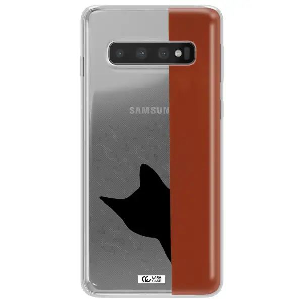 Black Cat Samsung S10 Clear TPU Case