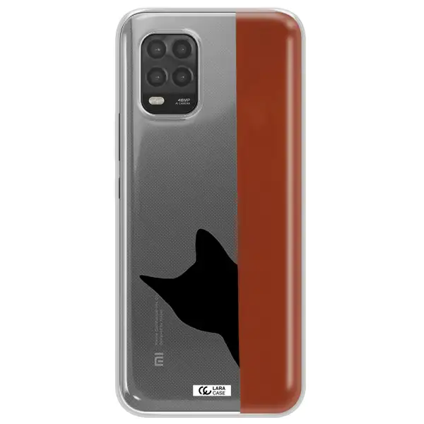 Black Cat Xiaomi Mi 10 Lite Clear TPU Case