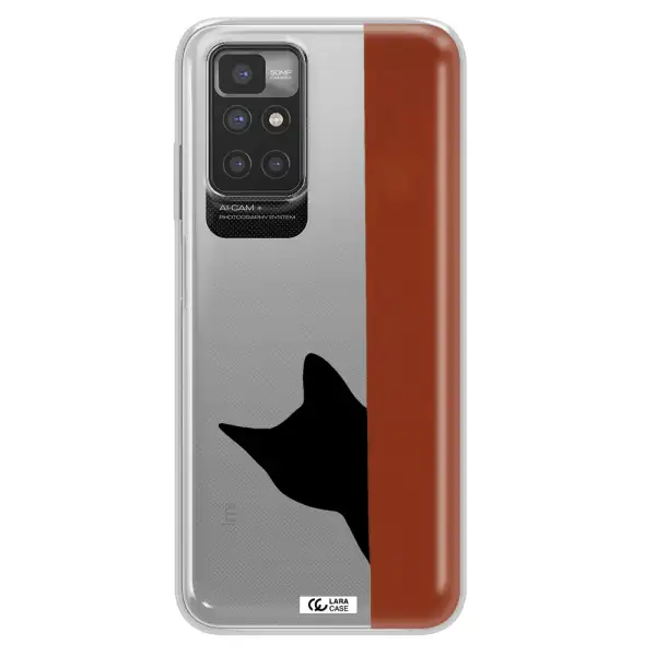 Black Cat Xiaomi Redmi 10 Clear TPU Case