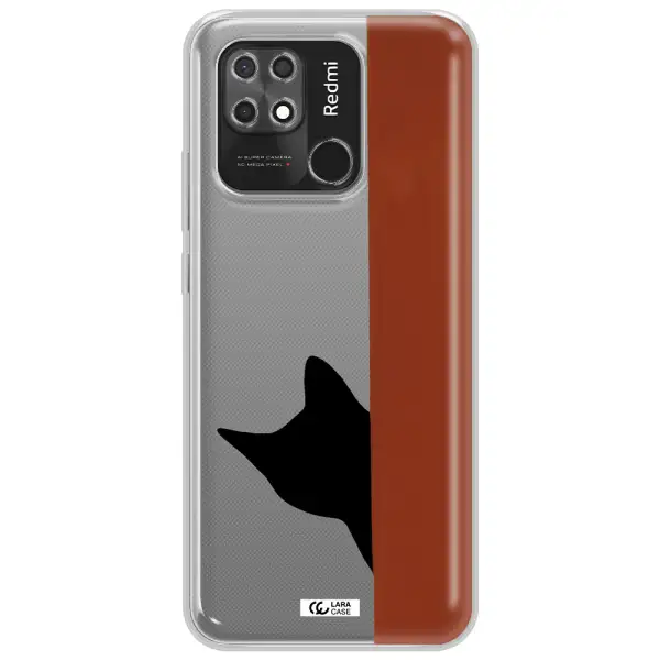 Black Cat Xiaomi Redmi 10C Clear TPU Case