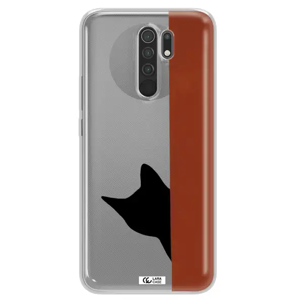 Black Cat Xiaomi Redmi 9 Clear TPU Case