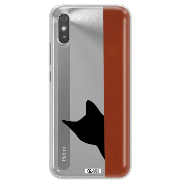 Black Cat Xiaomi Redmi 9A Clear TPU Case