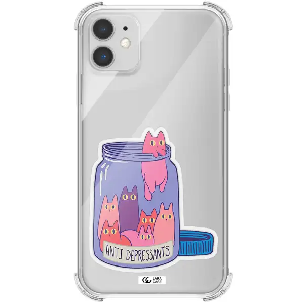 Anti Depressants Cats Apple iPhone 11 Clear PC Case