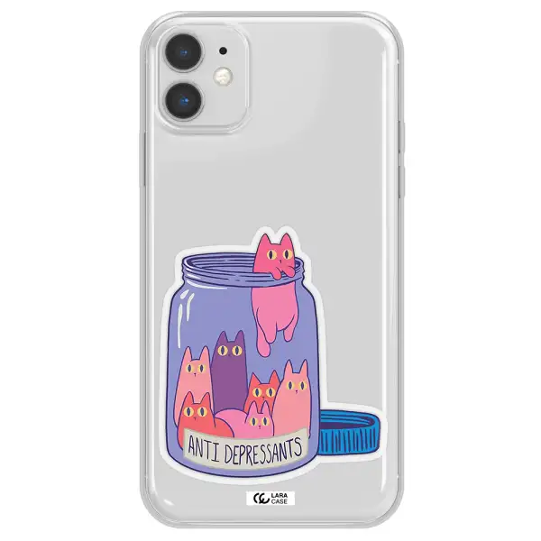Anti Depressants Cats Apple iPhone 11 Clear TPU Case
