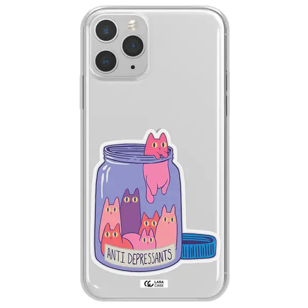 Anti Depressants Cats Apple iPhone 11 pro max Clear TPU Case