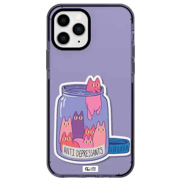 Anti Depressants Cats Apple iPhone 11 pro max impact Lilac Case