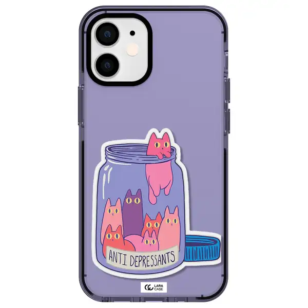 Anti Depressants Cats Apple iPhone 12 mini impact Lilac Case
