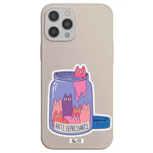 Anti Depressants Cats Apple iPhone 12 pro max Silicone Stone Case