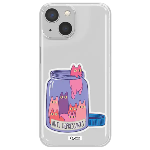 Anti Depressants Cats Apple iPhone 13 Clear TPU Case