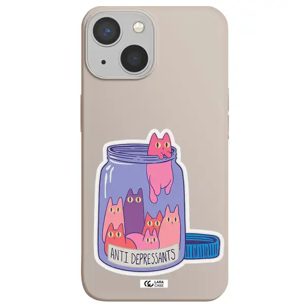 Anti Depressants Cats Apple iPhone 13 mini Silicone Stone Case