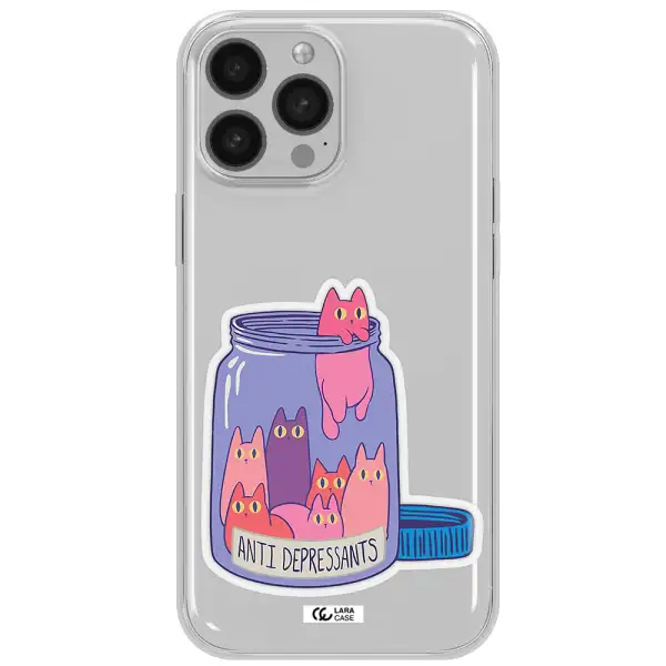 Anti Depressants Cats Apple iPhone 13 Pro Clear TPU Case
