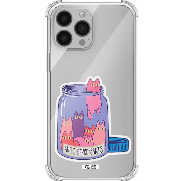 Anti Depressants Cats Apple iPhone 13 Pro Max Clear PC Case