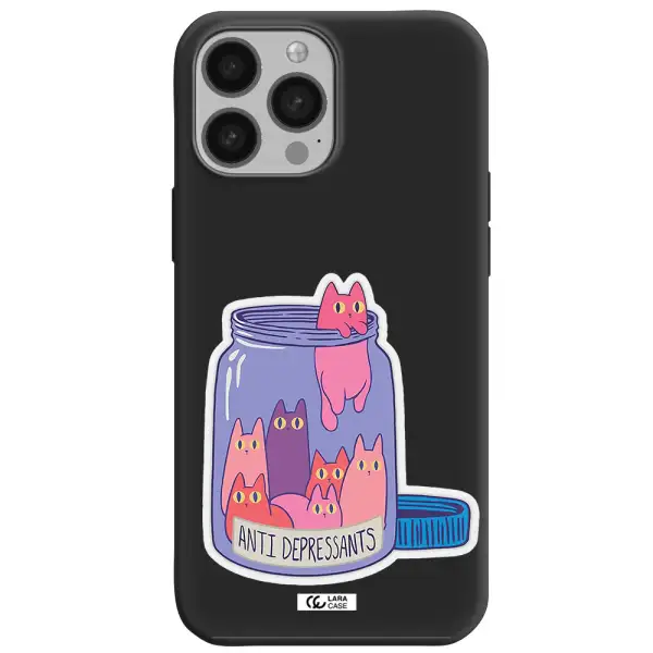 Anti Depressants Cats Apple iPhone 13 Pro Max Silicone black Case