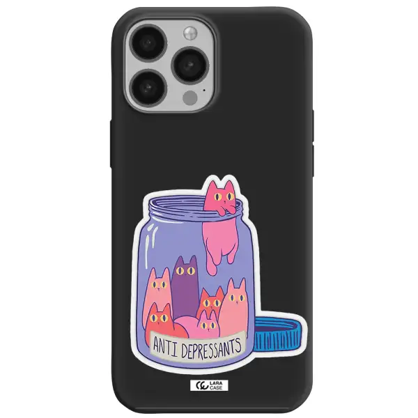 Anti Depressants Cats Apple iPhone 13 Pro Silicone black Case