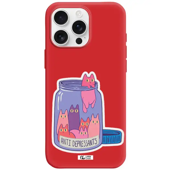 Anti Depressants Cats Apple Iphone 16 Pro Max Silicone Stone Case
