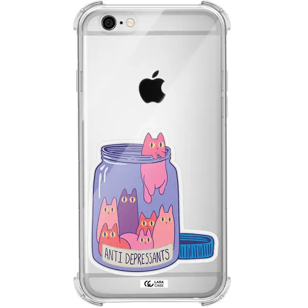 Anti Depressants Cats Apple iPhone 6 Clear PC Case