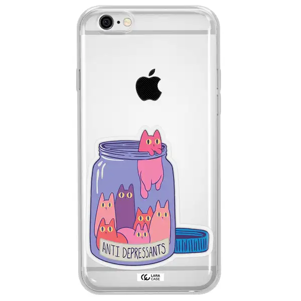 Anti Depressants Cats Apple iPhone 6 Clear TPU Case