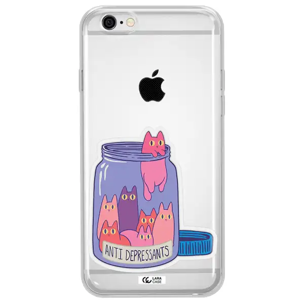 Anti Depressants Cats Apple iPhone 6 plus Clear TPU Case