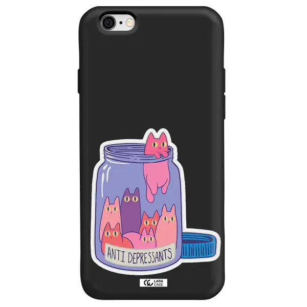 Anti Depressants Cats Apple iPhone 6 Silicone black Case