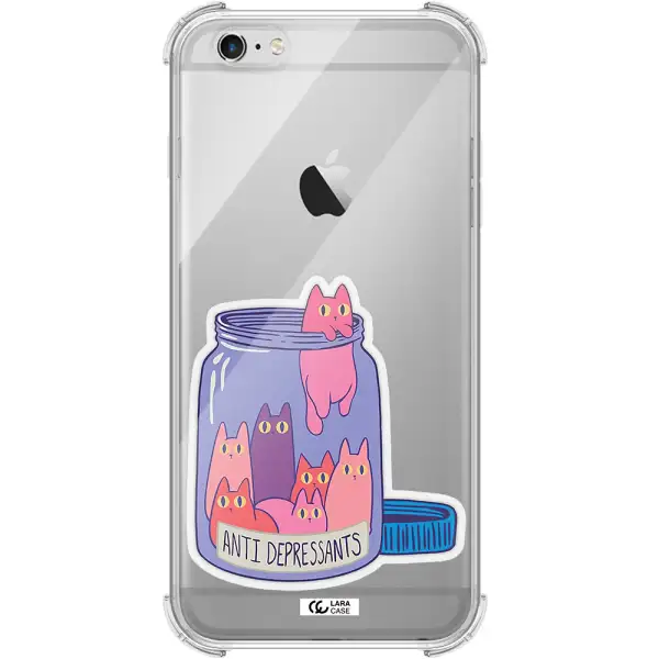 Anti Depressants Cats Apple iPhone 6S Clear PC Case