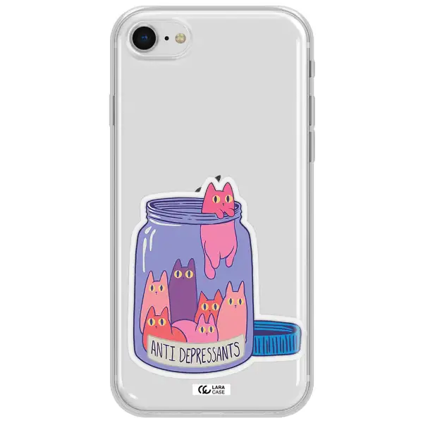Anti Depressants Cats Apple Iphone Se 2020 Clear Tpu Case