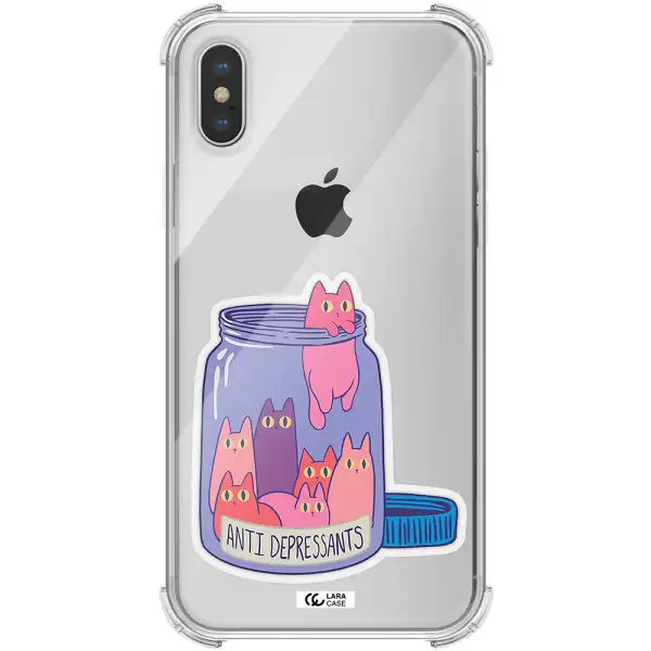 Anti Depressants Cats Apple iPhone XS Clear PC Case