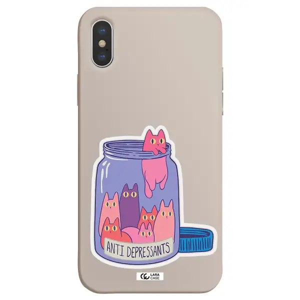 Anti Depressants Cats Apple iPhone XS Silicone Stone Case